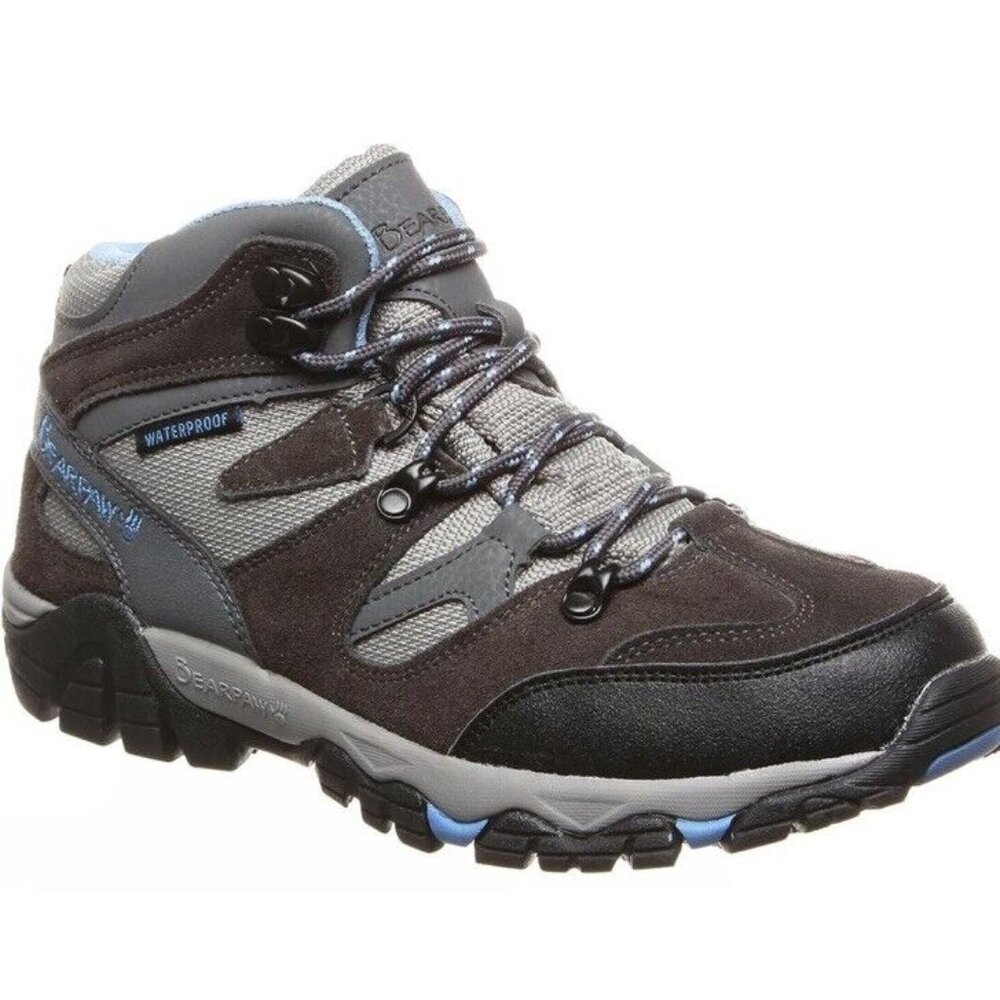 Bearpaw Hiking Boot Womens 6 Corsica Wide Charcoal Blue New